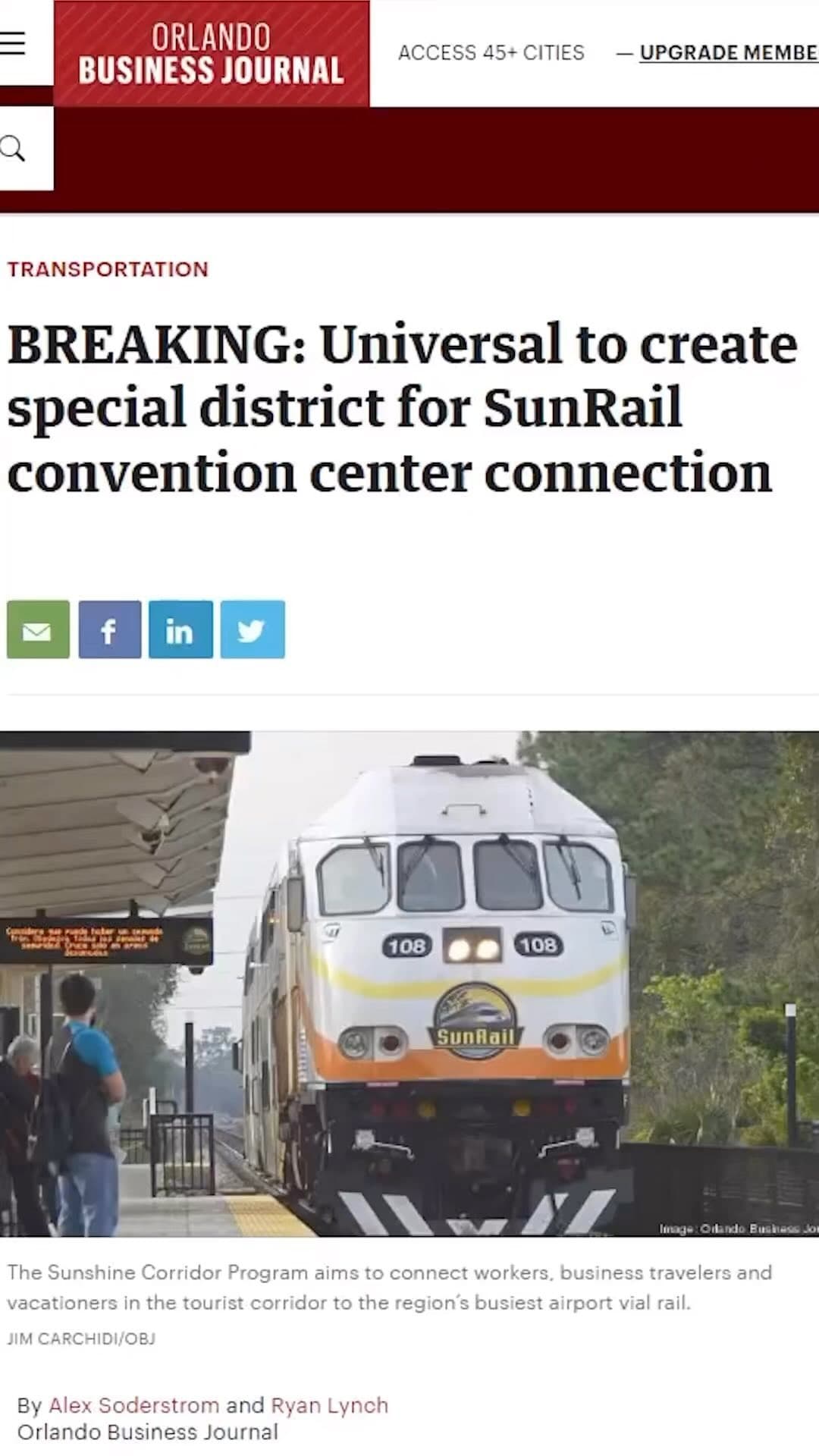 🌎🚆 Universal to create special district for SunRail convention center connection! The new connection will land you…